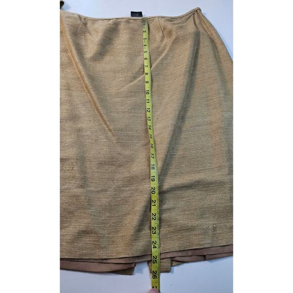 Kasper vintage 100% silk yellow silk suit set button up size 18 long sleeve - Picture 10 of 11